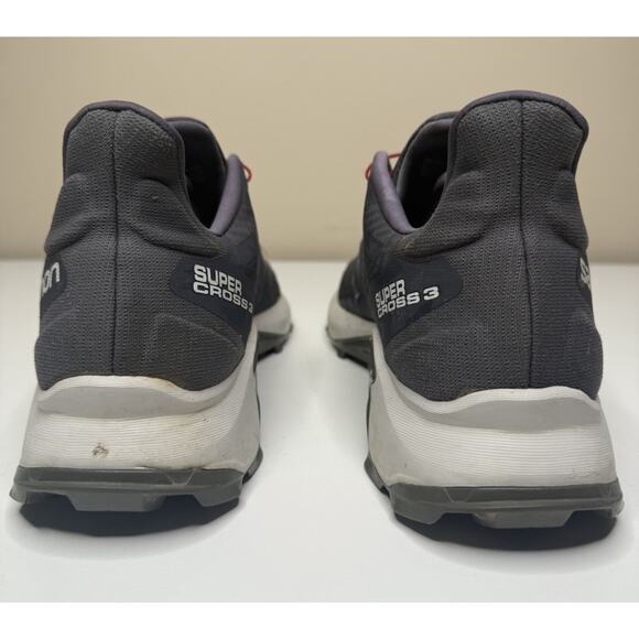 Men’s 11.5 Salomon Black and Red Athletic Hiking Trail Sneakers - Picture 4 of 12